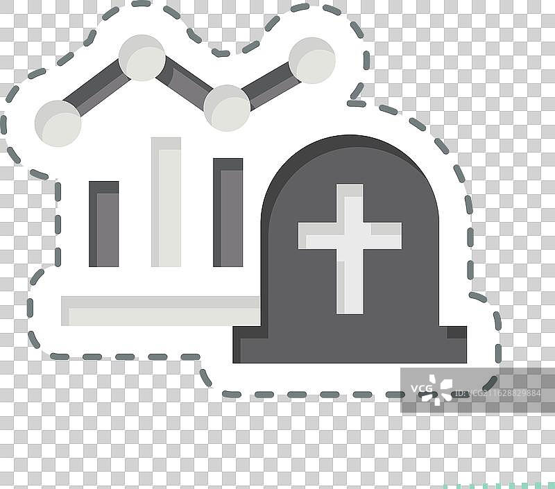 死亡相关的线条剪影贴纸图片素材