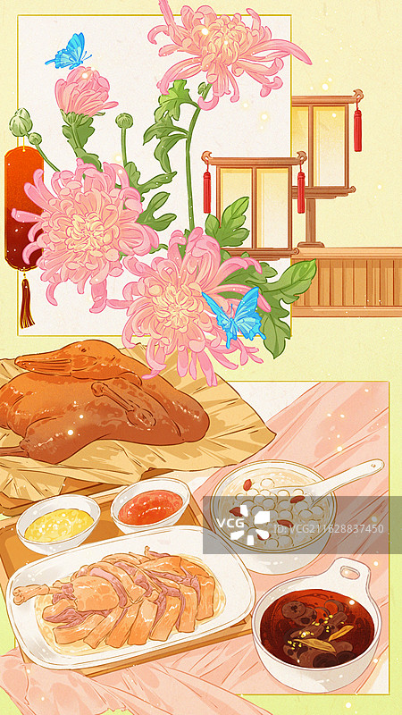 二十四节气·处暑 国风插画图片素材