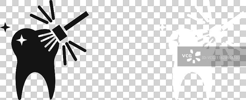 牙齿抛光图标扁平集合轮廓图片素材