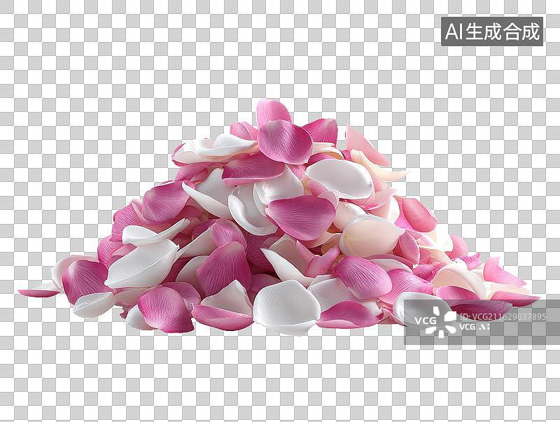 【AI数字艺术】粉色玫瑰花瓣堆叠图片素材