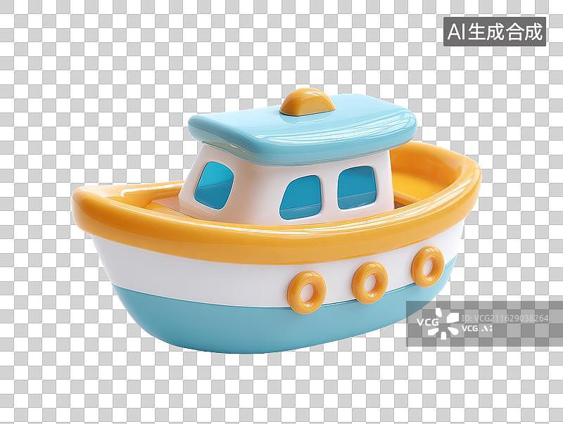 【AI数字艺术】彩色卡通玩具船图片素材