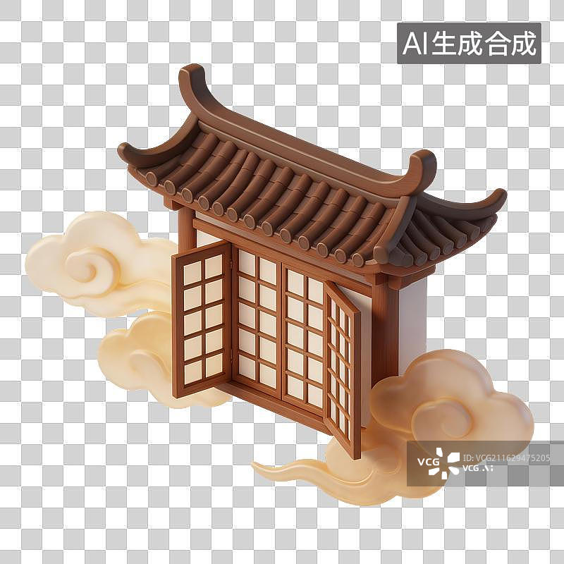 【AI数字艺术】建筑窗户房屋插画图片素材