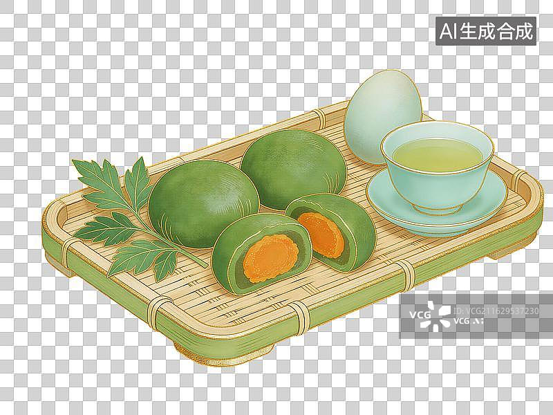 【AI数字艺术】青团清明民俗小吃图片素材
