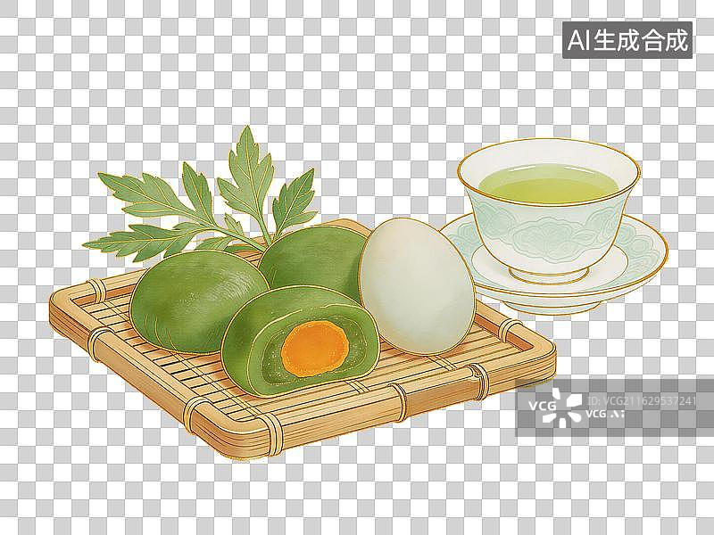 【AI数字艺术】青团清明民俗小吃图片素材