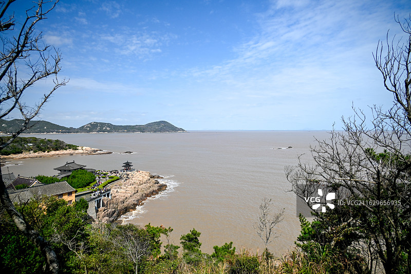 普陀山百步沙滨海浴场图片素材