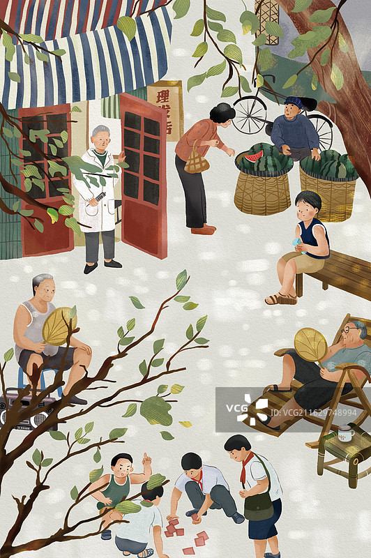 在庭院里玩耍图片素材