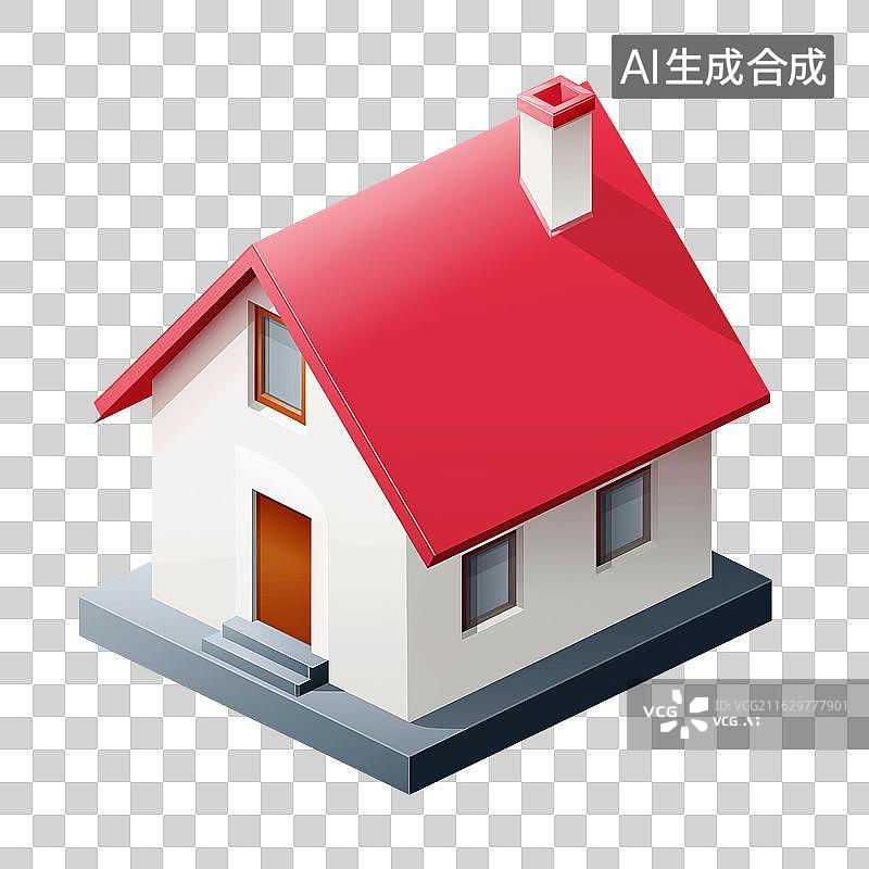【AI数字艺术】免扣元素小房子图标图片素材