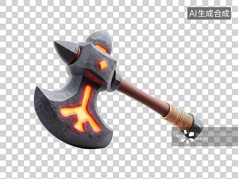 【AI数字艺术】卡通发光斧头设计图片素材
