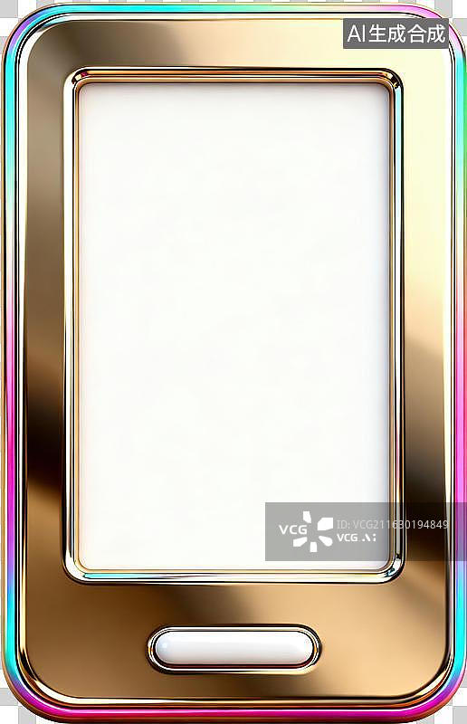 【AI数字艺术】金色边框手机模型设计图图片素材
