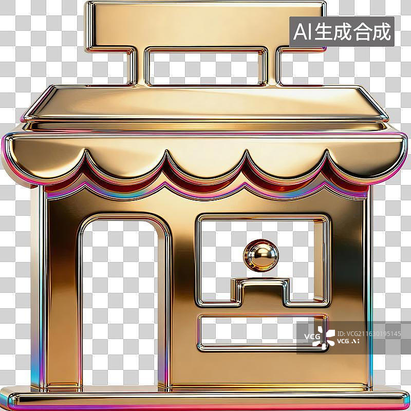 【AI数字艺术】金色商店图标设计图片素材