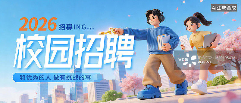 【AI数字艺术】校园招聘毕业求职人才招聘海报banner图片素材