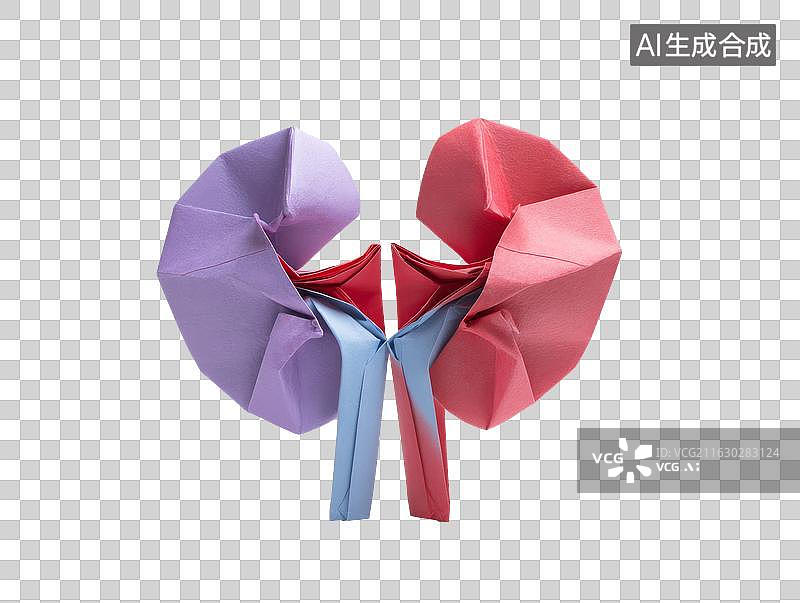【AI数字艺术】折纸肾脏艺术展示图片素材