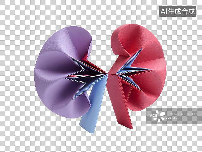 【AI数字艺术】折纸肾脏艺术展示图片素材