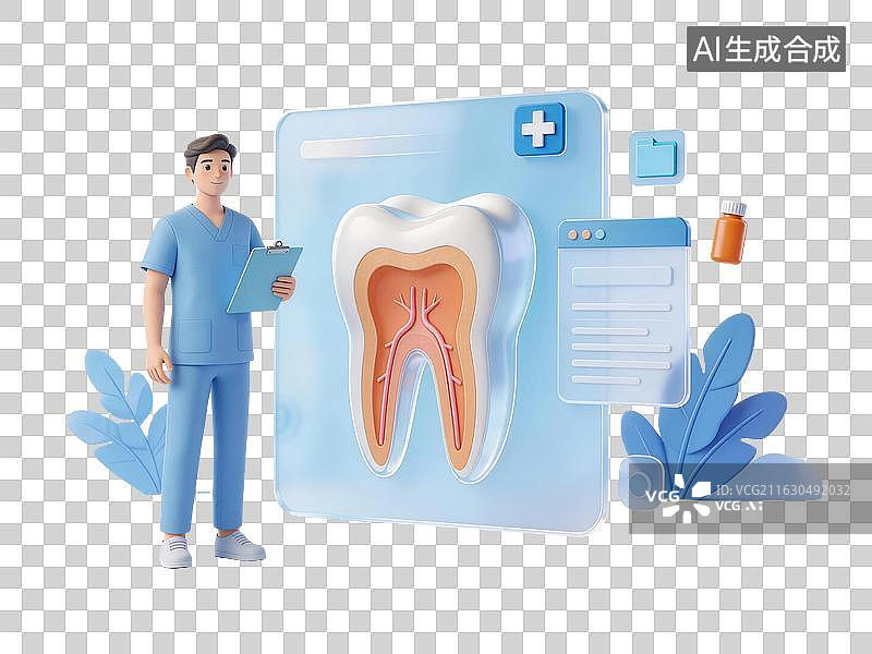 【AI数字艺术】口腔健康牙齿护理海报素材图片素材