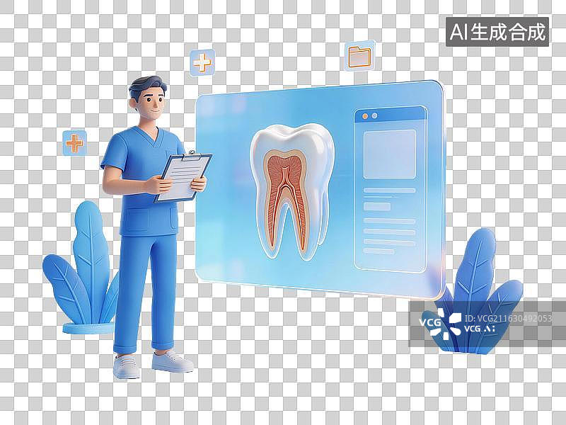 【AI数字艺术】口腔健康牙齿护理海报素材图片素材