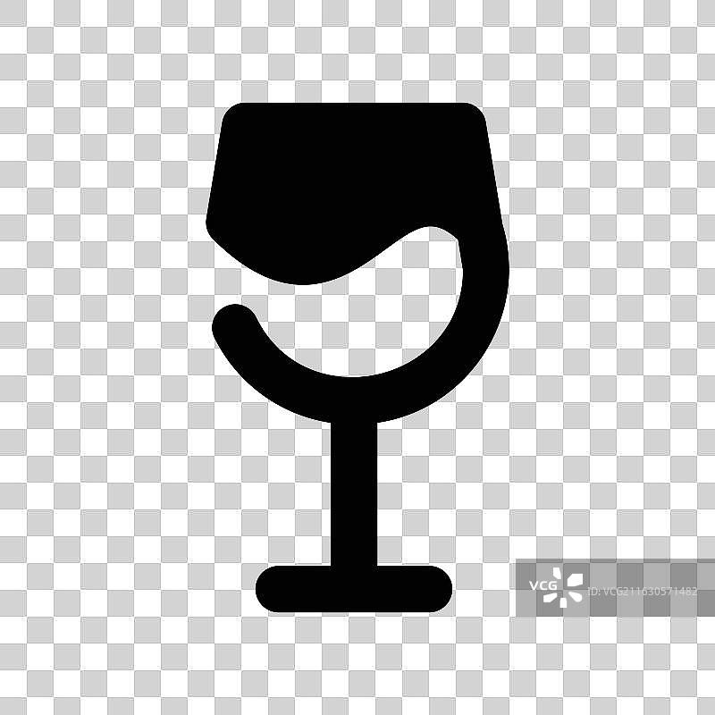 装有液体的酒杯剪影图标图片素材