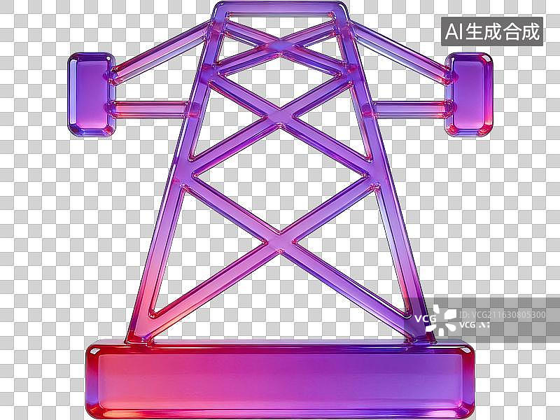 【AI数字艺术】炫彩电力塔架设计图图片素材