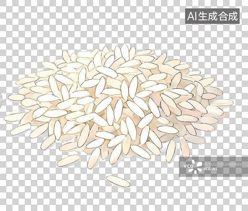 【AI数字艺术】大米糯米一堆钢笔淡彩水彩手绘感美味食物图片素材