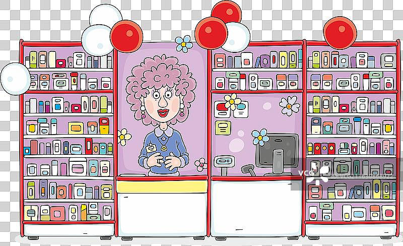 商店里的化妆品销售员图片素材