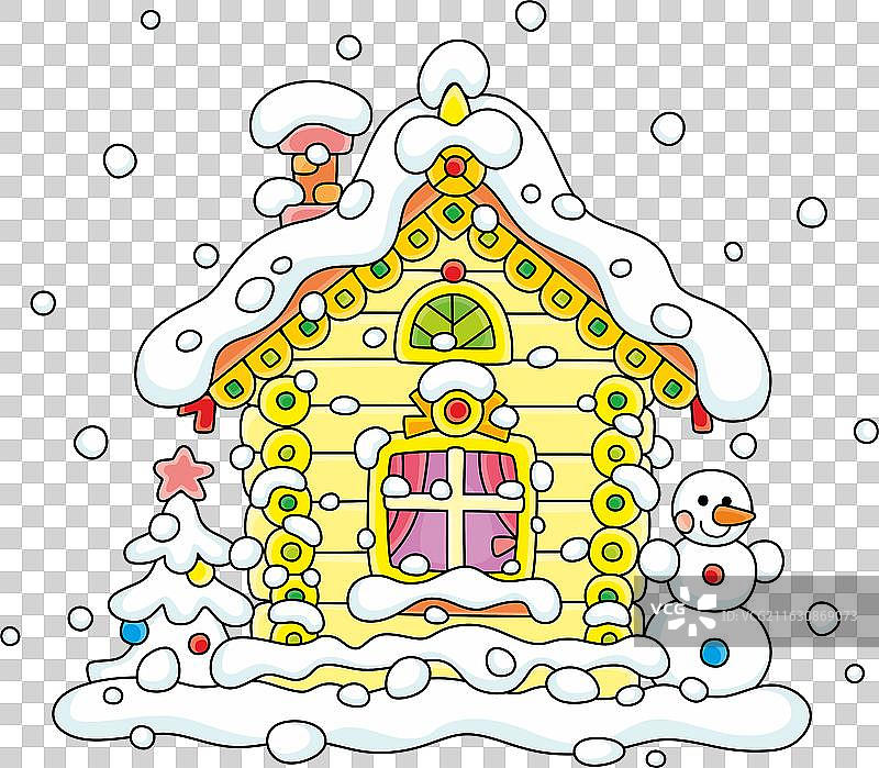 雪中圣诞玩具小屋图片素材