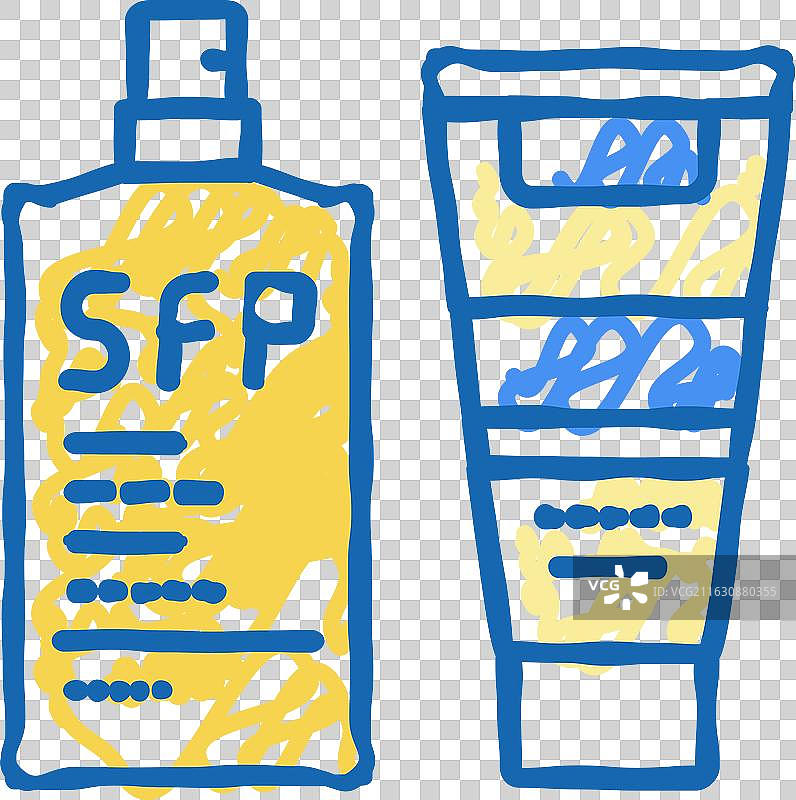 防晒面部和身体精油 SPF-30 图标图片素材