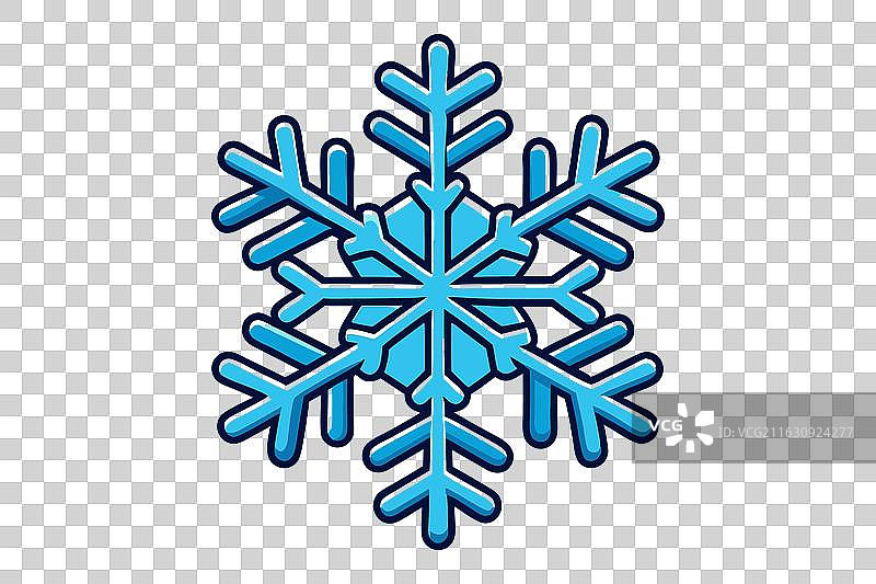 对称的雪花与蓝色的几何图形图片素材