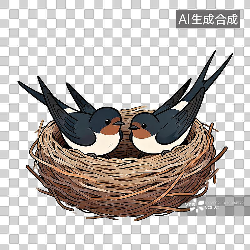 【AI数字艺术】春分节气元素—燕窝图片素材
