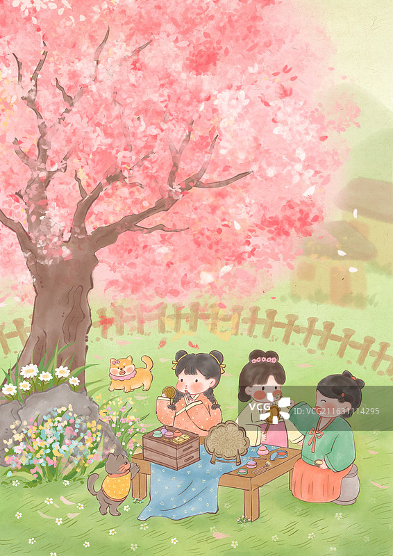 一起化妆出门逛花会吧图片素材