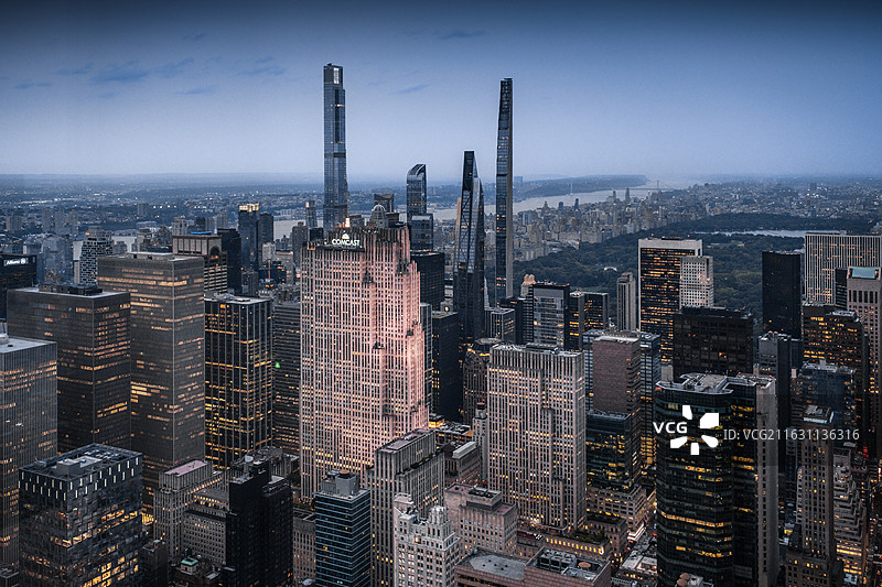 美国纽约曼哈顿城市天际线豪华住宅风光图片素材