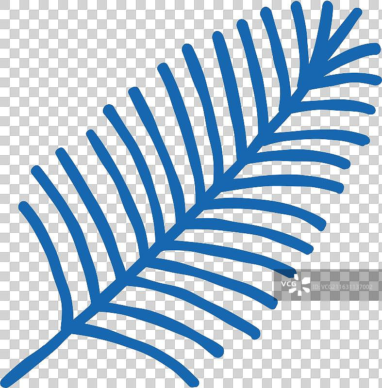 areca palm tropical leaf icon doodle图片素材