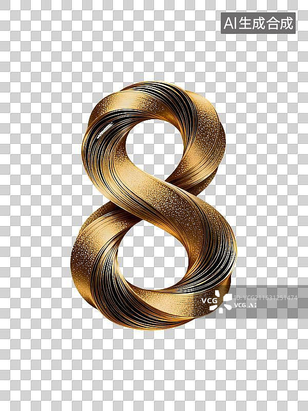 【AI数字艺术】鎏金金属质感倒计时周年庆 3D 数字免抠png素材图片素材