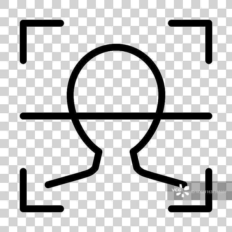 人脸扫描图标，代表面部识别图片素材