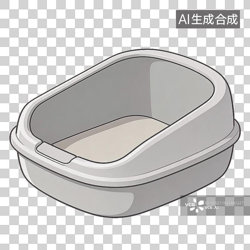 【AI数字艺术】白色封闭式猫砂盆插画图图片素材
