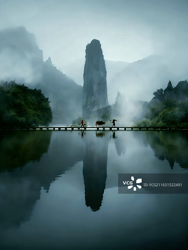 缙云仙都风景区景光图片素材