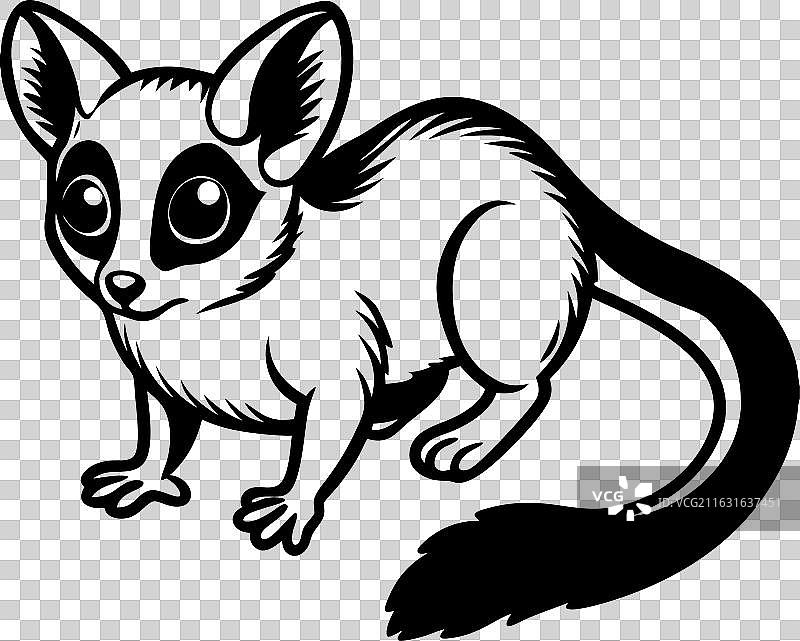 婴儿狐猴扁平设计图片素材