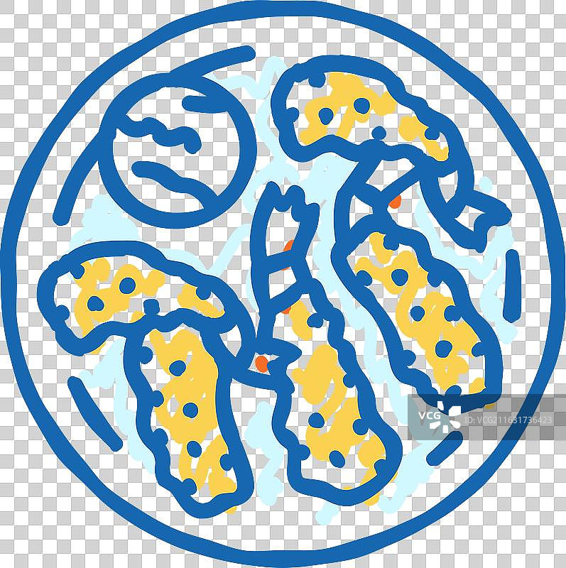 天妇罗虾日式食物图标涂鸦图片素材