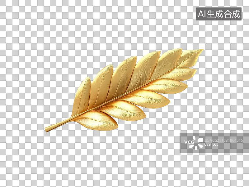 【AI数字艺术】金色叶片图片素材