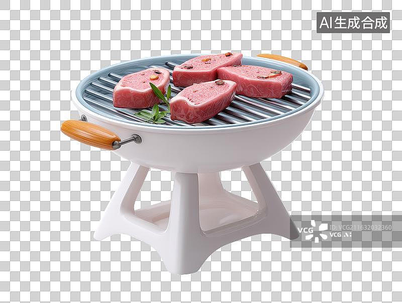 【AI数字艺术】便携式烤架上烤肉图片素材