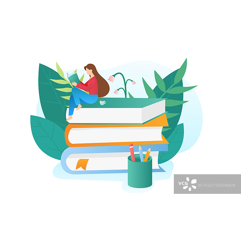 学生学习教育矢量插画图片素材