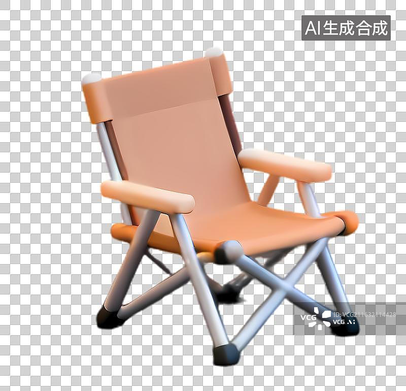 【AI数字艺术】户外椅子折叠椅冬日户外露营用品3d立体卡通C4D渲染拟物元素图片素材