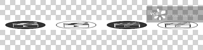 黑色电影场记板图标，孤立在白色背景上图片素材