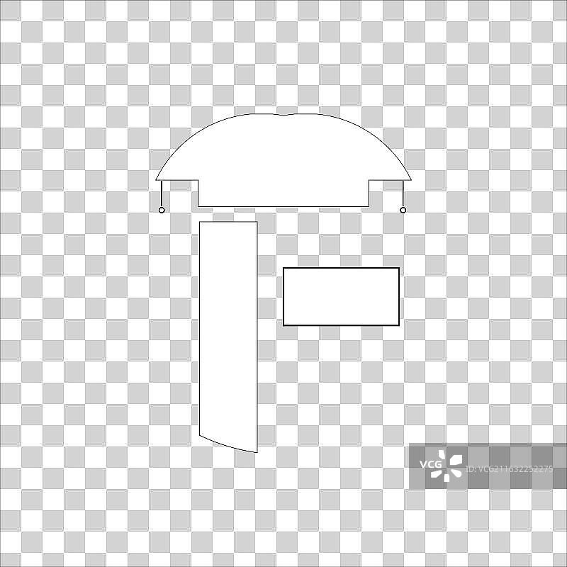 字母F毕业帽图标，线条与图形图片素材