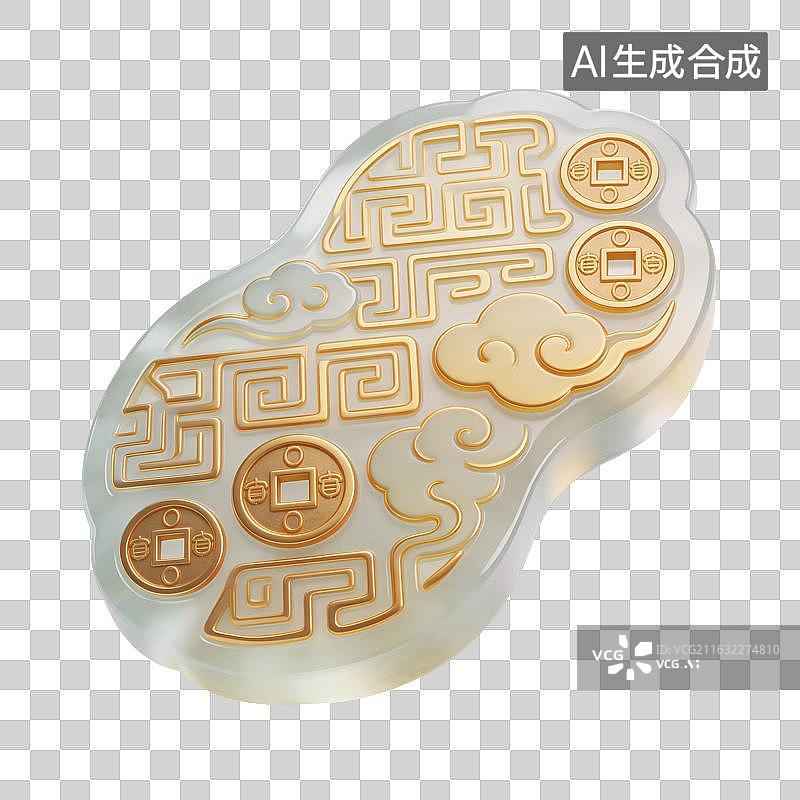 【AI数字艺术】鎏金玉石插画图片素材