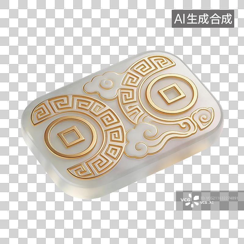 【AI数字艺术】鎏金玉石插画图片素材