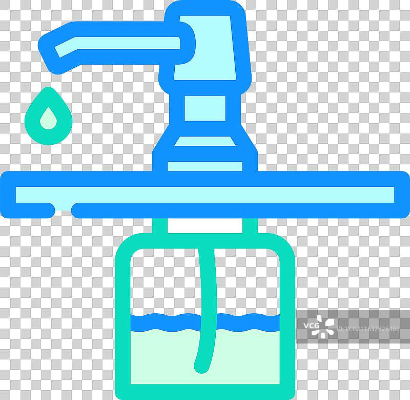 水槽上的皂液器彩色图标图片素材