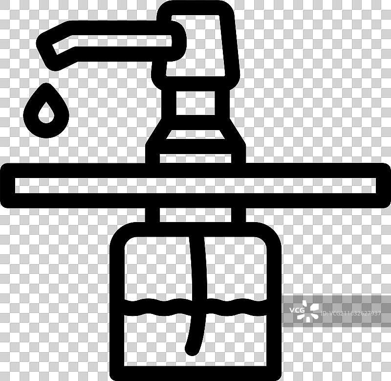 水槽上的皂液器线条图标图片素材