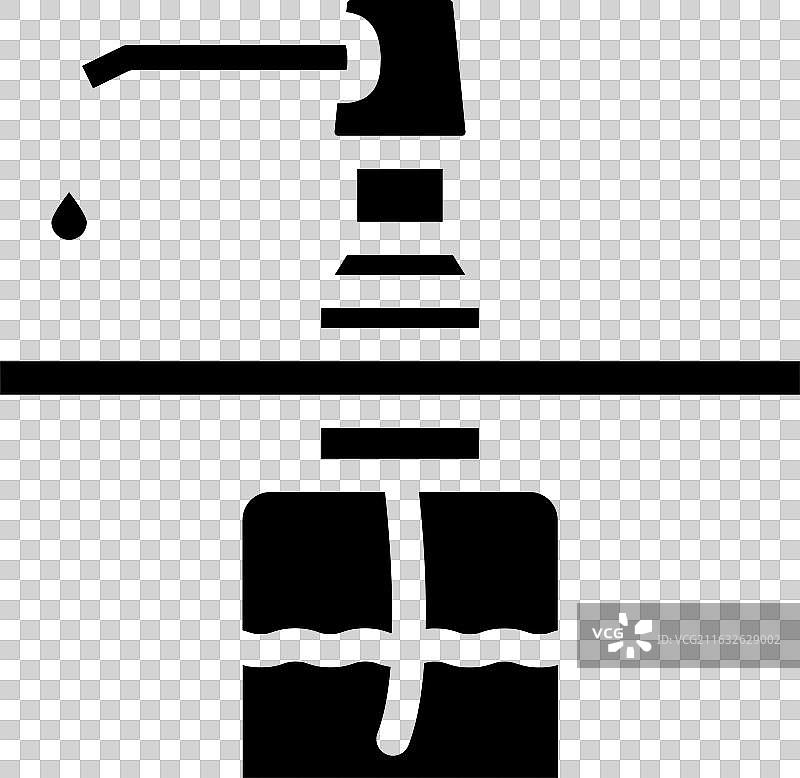 水槽上的皂液器字形图标图片素材