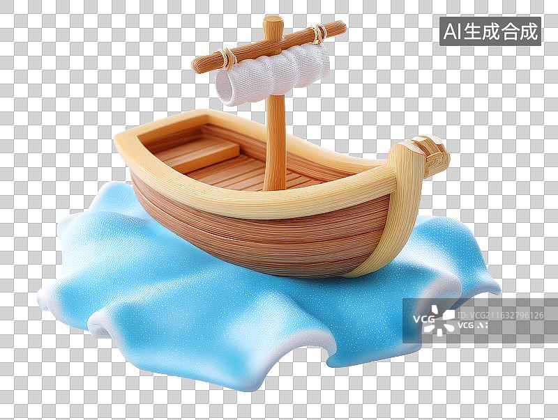 【AI数字艺术】木船乘风破浪航行图片素材