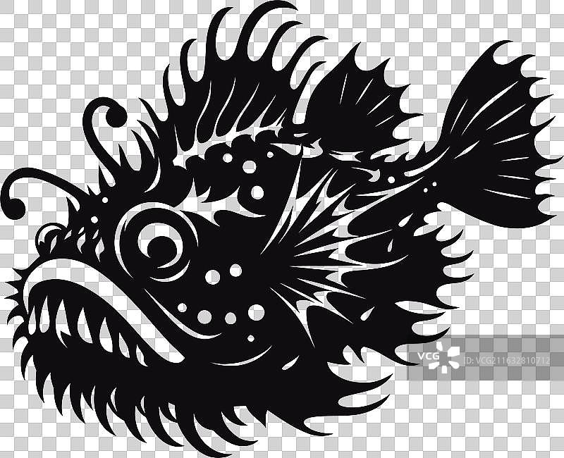 深海鮟鱇鱼剪影图片素材