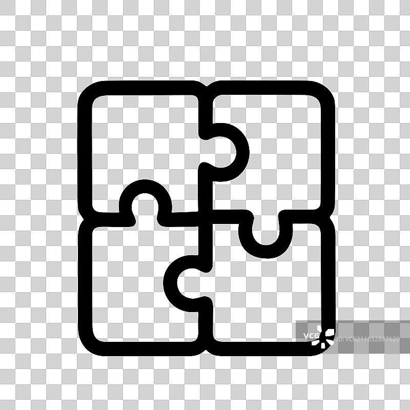 简单的四块拼图图标图片素材